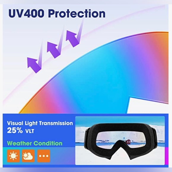 NWT Ski Goggles, Snowboard Goggles for Youth, Teens, Men & Women, Wide View - Picture 5 of 7